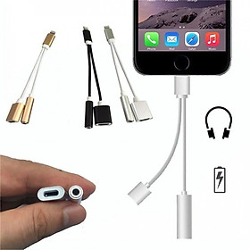 Cáp Chia Từ Cổng Lightning Ra Cổng Tai Nghe Và Cổng Sạc Cho Iphone
