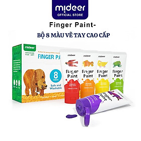 Finger Paint Mideer bộ màu kèm sổ vẽ tay cho bé chính hãng an toàn kèm bộ cọ vẽ màu nước