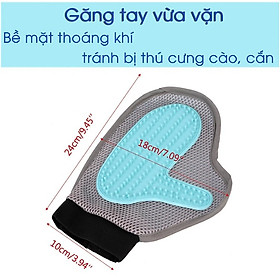 Găng tay tắm chải lông massage cho thú cưng