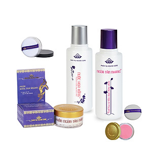 Combo mỹ phẩm Phấn Nụ cung cấp các dưỡng chất cần thiết để làm mờ dần và loại bỏ các đốm tàn nhang, làm lớp lót trang điểm giúp da mịn màng, khô thoáng Kèm 1 Bông Phấn Cotton l Phấn Nụ Hoàng Cung