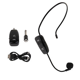1 Set Wireless Headset Headworn 2.4G Microphone Mic Black For Speech Outdoor