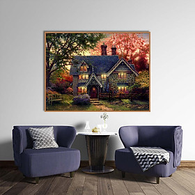 Mua Tranh canvas phong cách sơn dầu - Phong cảnh Làng quê châu Âu  - PC043