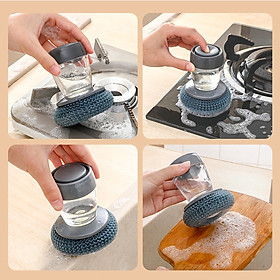 Miếng Cước Cọ Xoong Nồi Cọ Bếp Cọ Rửa Bát Đĩa Có Bình Đựng Xà Phòng Tiện Lợi - Egreen Dùng 1 Lần