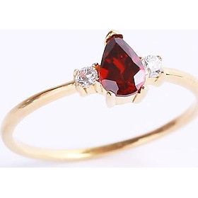  Nhẫn bạc đá đỏ giọt lệ minimalist Gix Jewel N13