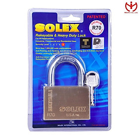 Mua Ổ khóa Solex R70 thân đồng rộng 70mm chìa vuông - MSOFT