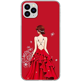 Ốp lưng dành cho iPhone 11 Pro Max mẫu Cô gái váy đỏ áo dây