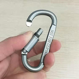 Hình ảnh Móc Đa Năng Móc Khóa Nhôm Đi Phượt Carabiner Chữ D Khoá Xoay 8cm