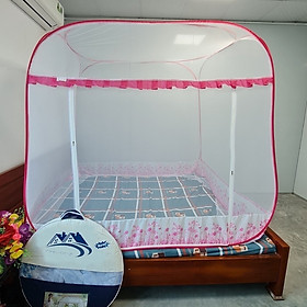 Mua Màn chụp tự bung đỉnh vuông - Mẫu mùng chụp tự bung có viền chân chống muỗi tuyệt đối