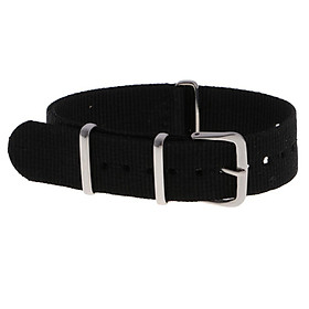 2-4pack Woven Nylon Watch Strap Wristwatch Band Stainless Steel Buckle Black