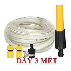 Bộ dây vòi xịt nước rửa xe, tưới cây . tăng áp 3 lần, loại 3m, 5m 206622-5Lcút sập, nối đen, d.vàng