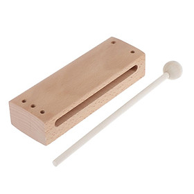 Wooden Percussion Block with Mallet for Kids Music Development Toy Gift