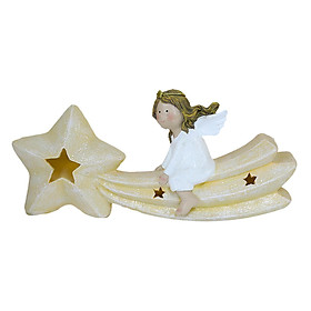 Polyresin Angel Figurine with LED Light Desk Decoration for Home Party Decor
