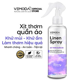 Xịt thơm quần áo Vemoda cao cấp giúp khử mùi ẩm mốc, làm thơm vải nhanh chóng, chiết xuất tuwd tinh dầu thiên nhiên và nước hoa