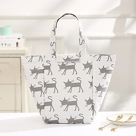 Mua Túi đựng cơm vải Oxford lót giấy nhôm hình Thú cưng (size 18x18x25cm)