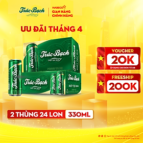 Combo 2 Thùng Bia Trúc Bạch - Thùng 24 lon 330ml