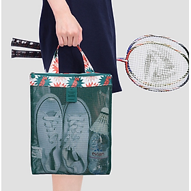( HANGHOT ) Túi lưới xách tay đựng đồ du lịch dạng vải lưới, túi đựng mỹ phẩm, đồ thể thao có quai xách