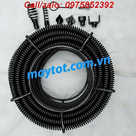 Mua Dây thông tắc cống dùng cho máy khoan (9m dây thông phi 16  6 đầu thông và 1 đầu kết nối máy khoan)