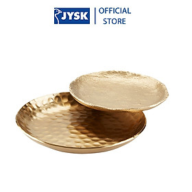Mua Bộ 2 khay trang trí | JYSK Edsele | nhôm | màu vàng | DK14/11xC2/1cm