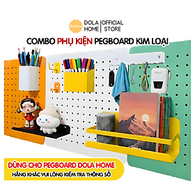 Phụ kiện hộp bút + khay đựng + kệ L ngắn + kệ L Dài + móc treo Dola Home - Phụ kiện bảng lỗ Pegboard kim loại