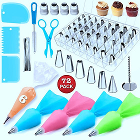 72 cái Bánh Đồ Trang Trí Bộ Dụng Cụ Làm Bánh Tự Làm Bánh Ngọt