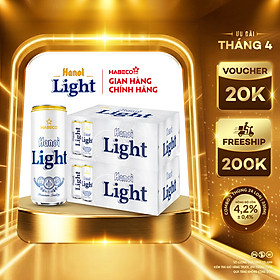 Combo 2 Thùng Bia Hanoi Light - Thùng 24 lon 330ml
