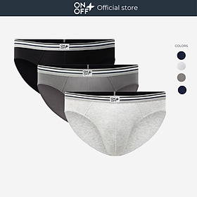 Combo 3 quần lót nam cotton dáng brief mềm mại thoáng khí ONOFF mix màu ngẫu nhiên - 18UQ25A039-054