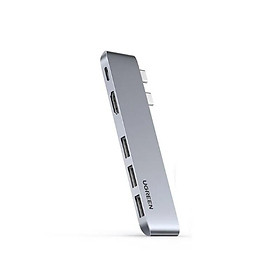 Mua Ugreen UG60559CM251TK màu xám Type C Pro Hub 4K cho Macbook Pro / Air 16   / 15  / 13  100W sạc PD + 4K HDMI + 3 x USB 3.0 + Thunderbolt 3 8K - HÀNG CHÍNH HÃNG