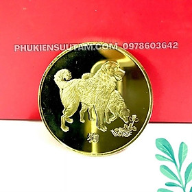 Móc Khóa - Dây Treo - Đồng Xu 12 Con Giáp Tuổi Tuất - Chó