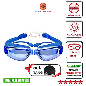 Kính Bơi Tráng Gương  kèm bịt tại cao cấp Cleacco chống sương mù , chống tia UV Hàng chính hãng - Tặng kèm nón bơi Silicon  ( Màu ngẫu nhiên )