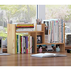 Kệ sách Mini để bàn, kệ gỗ đa năng 2 tầng gỗ MDF phủ Melamin decor góc học