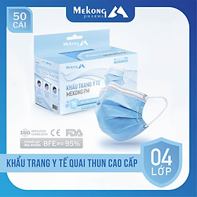 Khẩu trang y tế Mekong 4 lớp kháng khuẩn cao cấp (50 cái/Hộp)
