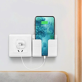 Giá đỡ điện thoại dán tường khi sạc kiêm khay đựng remote ( Màu ngẫu nhiên) Hàng chính hãng