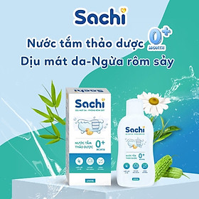 Nước tắm thảo dược SACHI dịu mát da, phòng rôm sảy, mẩn ngứa, hăm tã, bảo vệ làn da cho bé chai 250ml