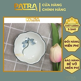 Mua Bộ đĩa gia vị sứ  bát mắm  chén nước chấm Bát Tràng cao cấp vẽ sen xanh