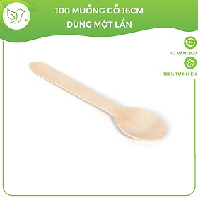 Mua 100 Muỗng gỗ dùng một lần 16cm an toàn tiện lợi thân thiện môi trường