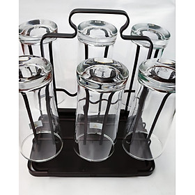 Mua khay úp ly cốc inox cao cấp  khay úp ly cốc inox có khay hứng nước vuông / tròn màu nâu