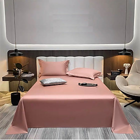 Bộ ga giường phi lụa trơn LIDACO chất liệu lụa mượt mà, óng ả decor phòng ngủ vintage