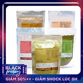 Combo Bột Cám Gạo 100g + Bột Đậu Đỏ 100g + Bột Yến Mạch 100g + Bột Trà Xanh 100g + Bột Nghệ 100g Milaganics