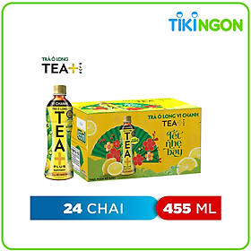 Thùng 24 Chai Trà Oolong Vị Chanh Tea+ (24 x 455ml)