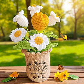 Mua Chậu hoa len handmade – Thiết kế độc quyền Hoahashop