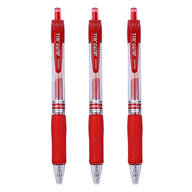 Vỉ 3 Bút Gel CROWN AJ 5000 - Đỏ