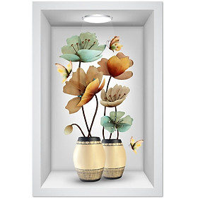Mua TRANH DÁN TƯỜNG LỌ HOA 3D - trang trí mở rộng không gian 40*60