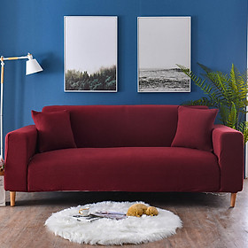 Bộ Bọc Ghế Sofa Đơn/ Đôi/ Ba/ Bốn Chỗ Ngồi bằng chất liệu poly spandex dày dặn co giãn 4 chiều Marytexco màu trơn cổ điển thanh lịch - Tặng kèm 1 vỏ gối freesize