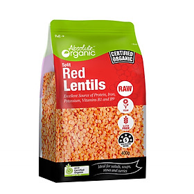 Đậu lăng đỏ Úc Red Lentils Absolute Organic túi 400g