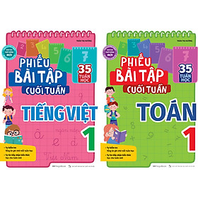 Ảnh bìa Combo 2 Cuốn Phiếu Bài Tập Cuối Tuần Toán Và Tiếng Việt 1