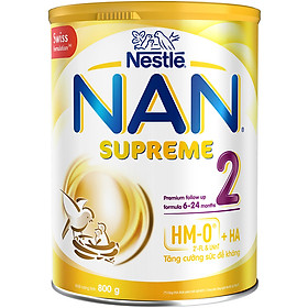 Sản phẩm dinh dưỡng công thức Nestlé NAN SUPREME 2 lon 800g (CÔNG THỨC BỔ SUNG 2HM-O)