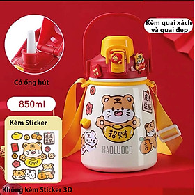 Mua Bình giữ nhiệt có quai đeo và ống hút mẫu mới 2022 dung tích 850ML