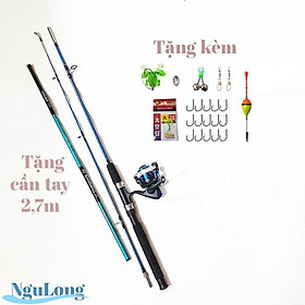 Bộ cần 2 khúc shimano + kèm máy + cần tay + phụ kiện