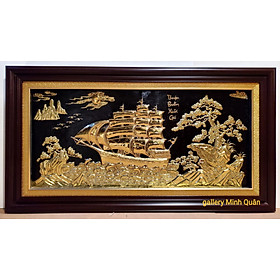Mua TRANH ĐỒNG VÀNG NGUYÊN CHẤT LIỀN TẤM MÃ VÀNG 24K -THUẬN BUỒM XUÔI GIÓ