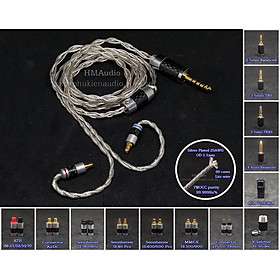 Mua Dây tai nghe đồng mạ bạc 7N OCC Litz 25AWG đường kính dây đơn 1.1mm tết 4 sợi - Connetor IM01/02/03 IM50/70 A2DC IE80/80s IE40Pro IE100/500 IE300/900 2Pin MMCX